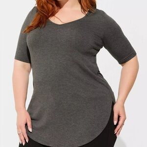 NWT Torrid Charcoal Grey Heather Super Soft Tunc Shirt 2X